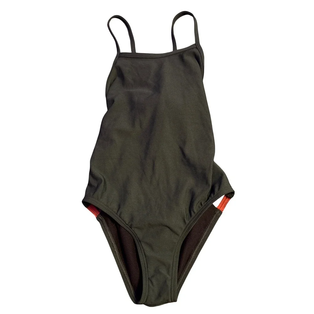 JOLYN Gavin 2 Dark Green Tie Back One Piece Swimsuit Youth 22